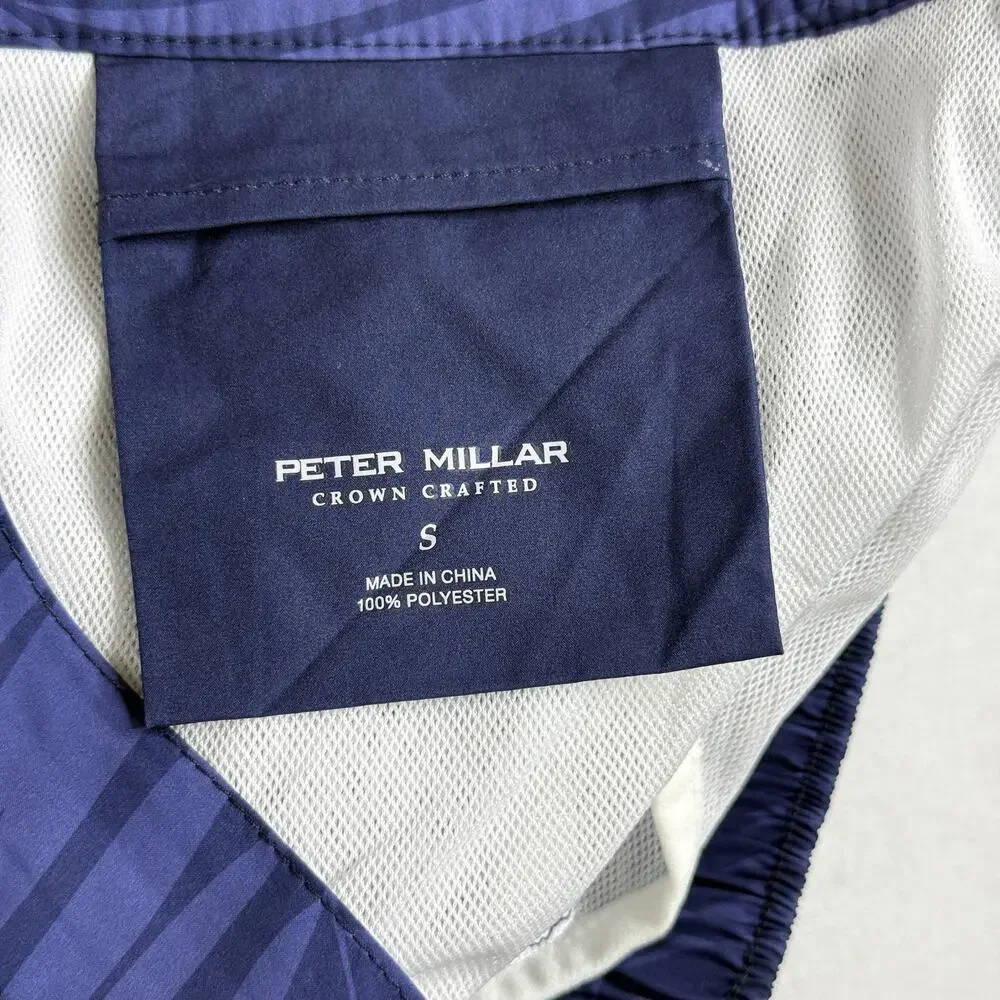 Peter Millar Swim Shorts Mens Small Blue Tropical Leaf Lined Beach Quick Dry